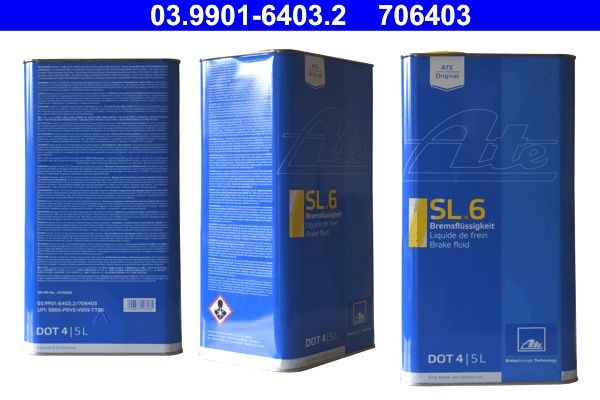 LIQUIDO FRENI ATE SL.6 DOT4+CLASSE 6 5 L